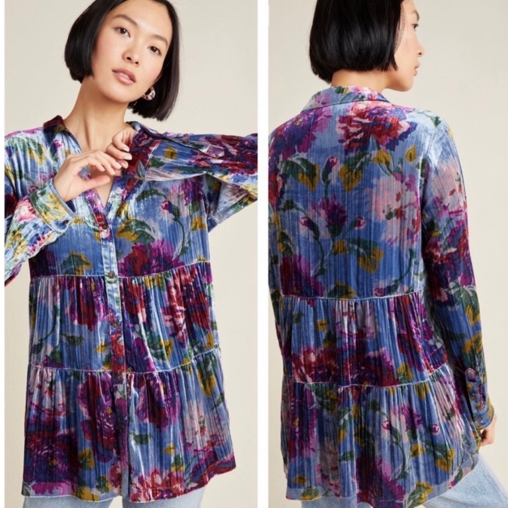 Anthro/Maeve Reverie Velvet Tunic